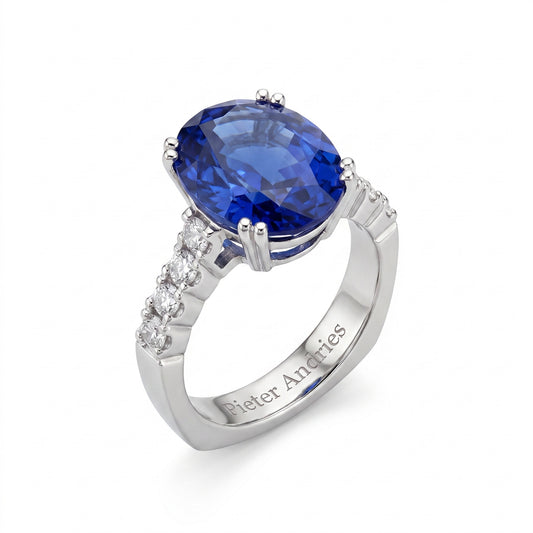 Tanzanite & Diamond Platinum Ring No. 380