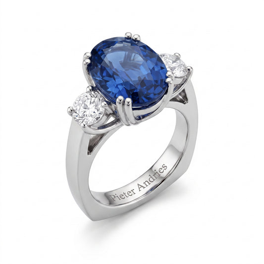 Sapphire & Diamond Platinum Ring No. 387