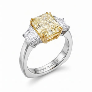 Platinum & 18K Yellow Gold Yellow Diamond & Diamond Ring No. 383