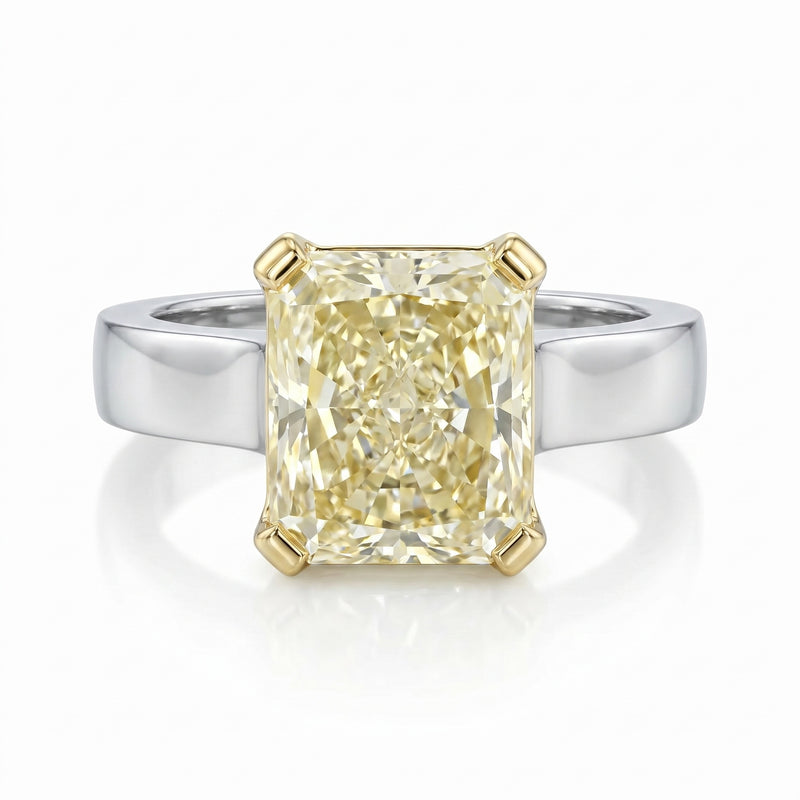 Platinum & 18K Yellow Gold Yellow Diamond Engagement Ring · 5.01ct