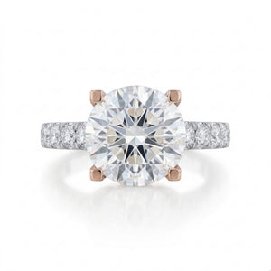 Platinum & 18K Rose Gold Diamond Engagement Ring · 3.02ct