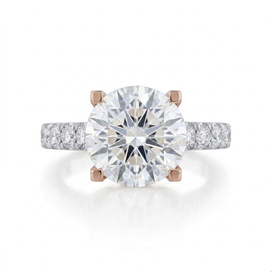 Platinum & 18K Rose Gold Diamond Engagement Ring · 3.02ct
