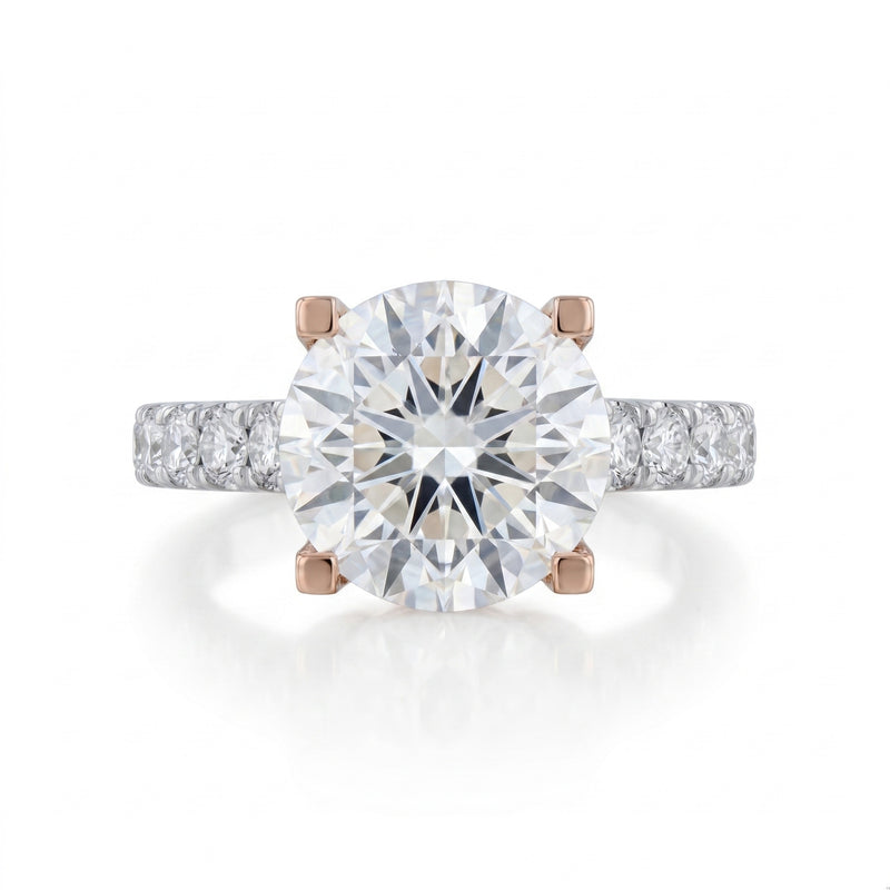 Platinum & 18K Rose Gold Diamond Engagement Ring · 3.02ct